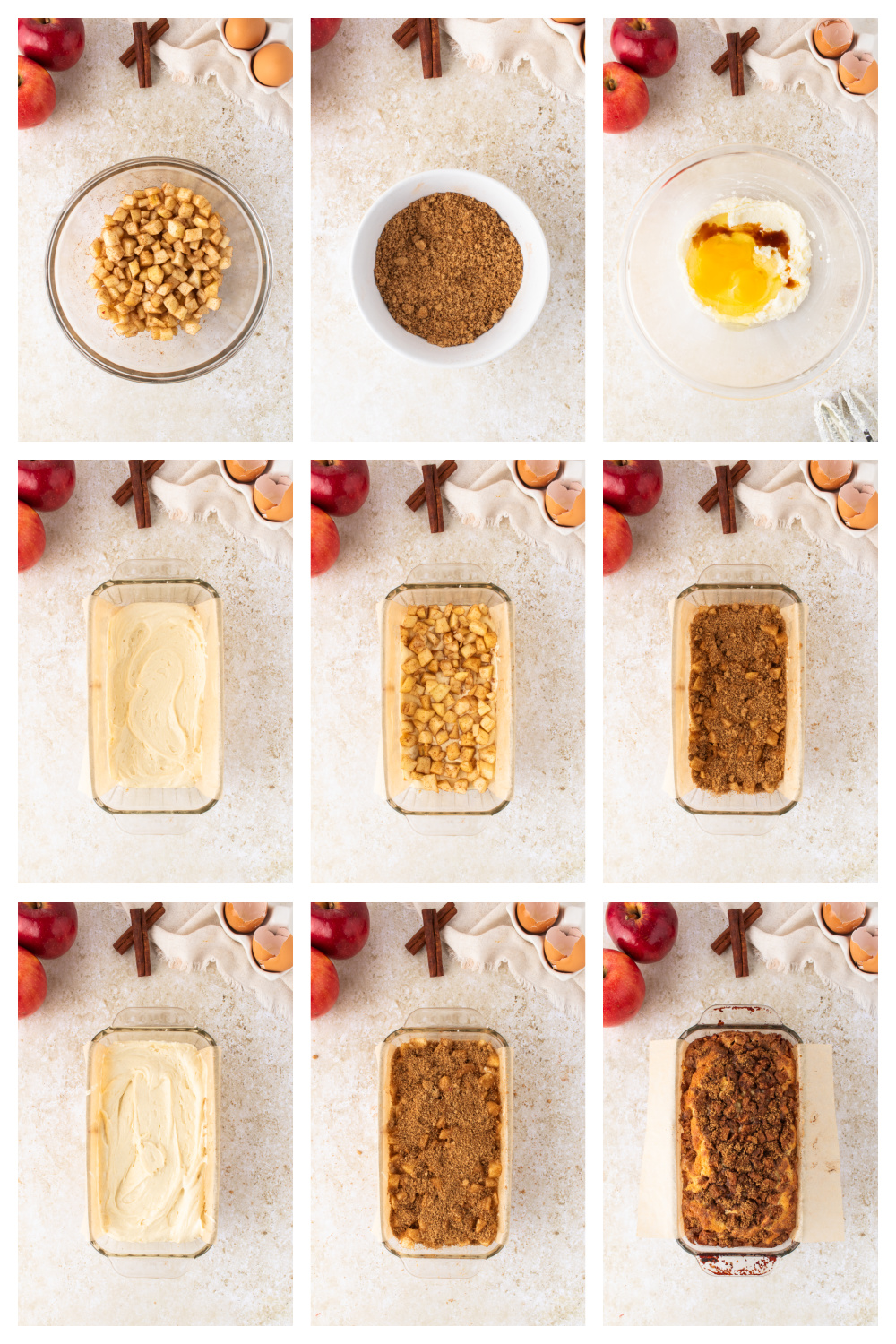 How to make Amish apple fritter bread step by step from apples to baked loaf.