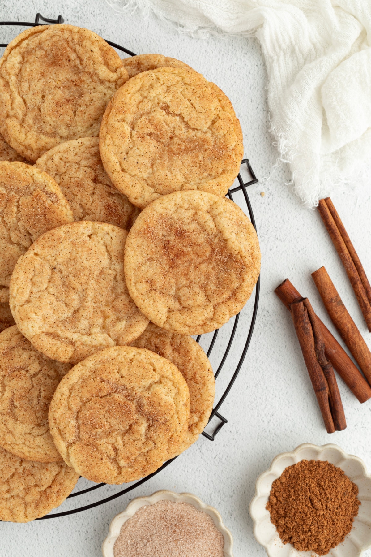 a tray of eggnog snickerdoodles