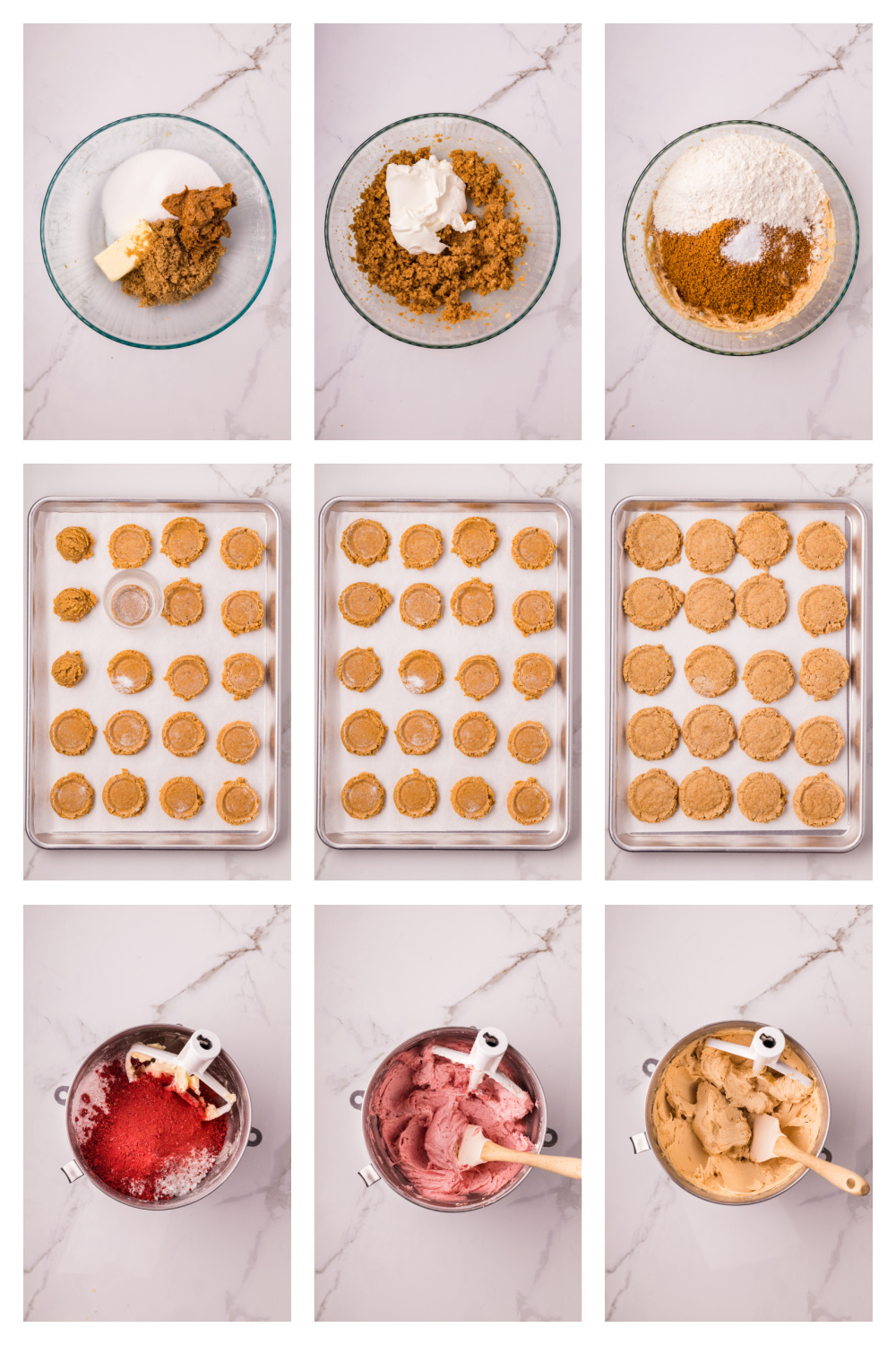 How to Make Biscoff Butter Cookies steps for making Biscoff butter cookies including mixing dough and shaping cookies